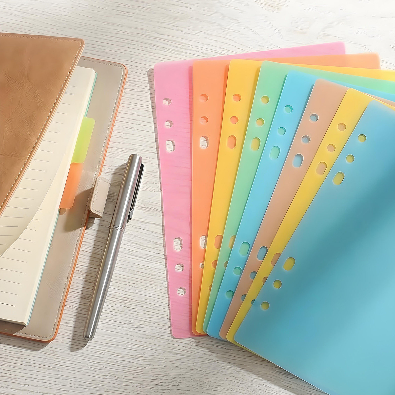 Index Tab Divider - 10 Buah Pembatas Buku Plastik Berwarna-warni,