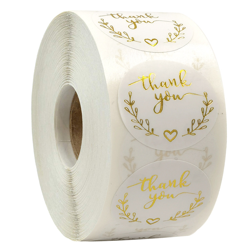Stationery Supplies Business - 100-500 Buah Emas Terima Kasih Stiker