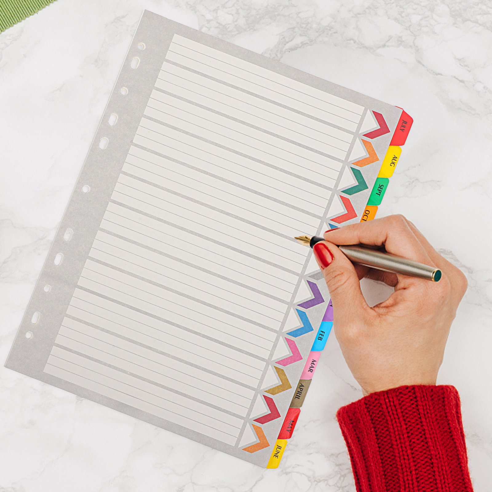 Index Tab Divider - 12 Lembar Pembatas Indeks yang Dapat