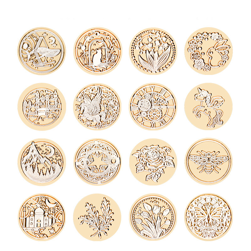 Wax Seal Stamp Kit - Stempel Lilin Pola Bunga Teratai Langit