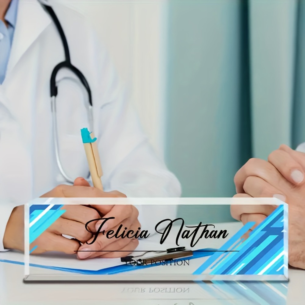 1pc Papan Nama Akrilik Kustom  - Desk Name Plate ulasan dan harga