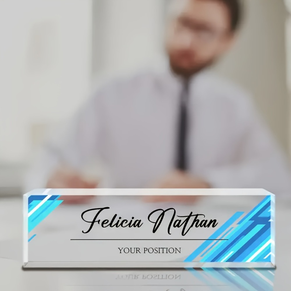 1pc Papan Nama Akrilik Kustom  - Desk Name Plate ulasan dan harga