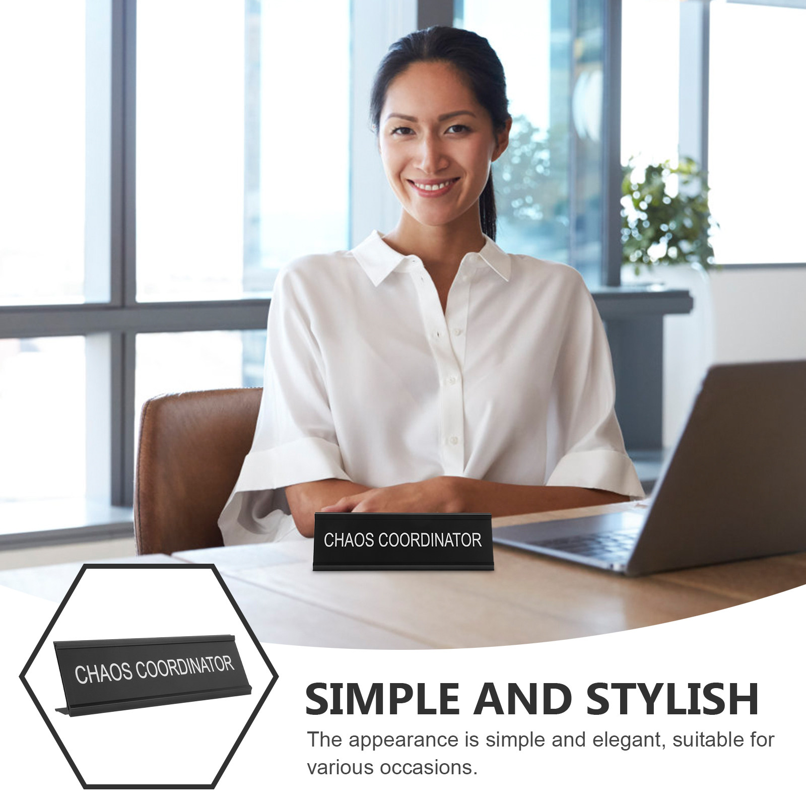 Plakat Meja Aluminium Bentuk L - Desk Name Plate ulasan dan harga