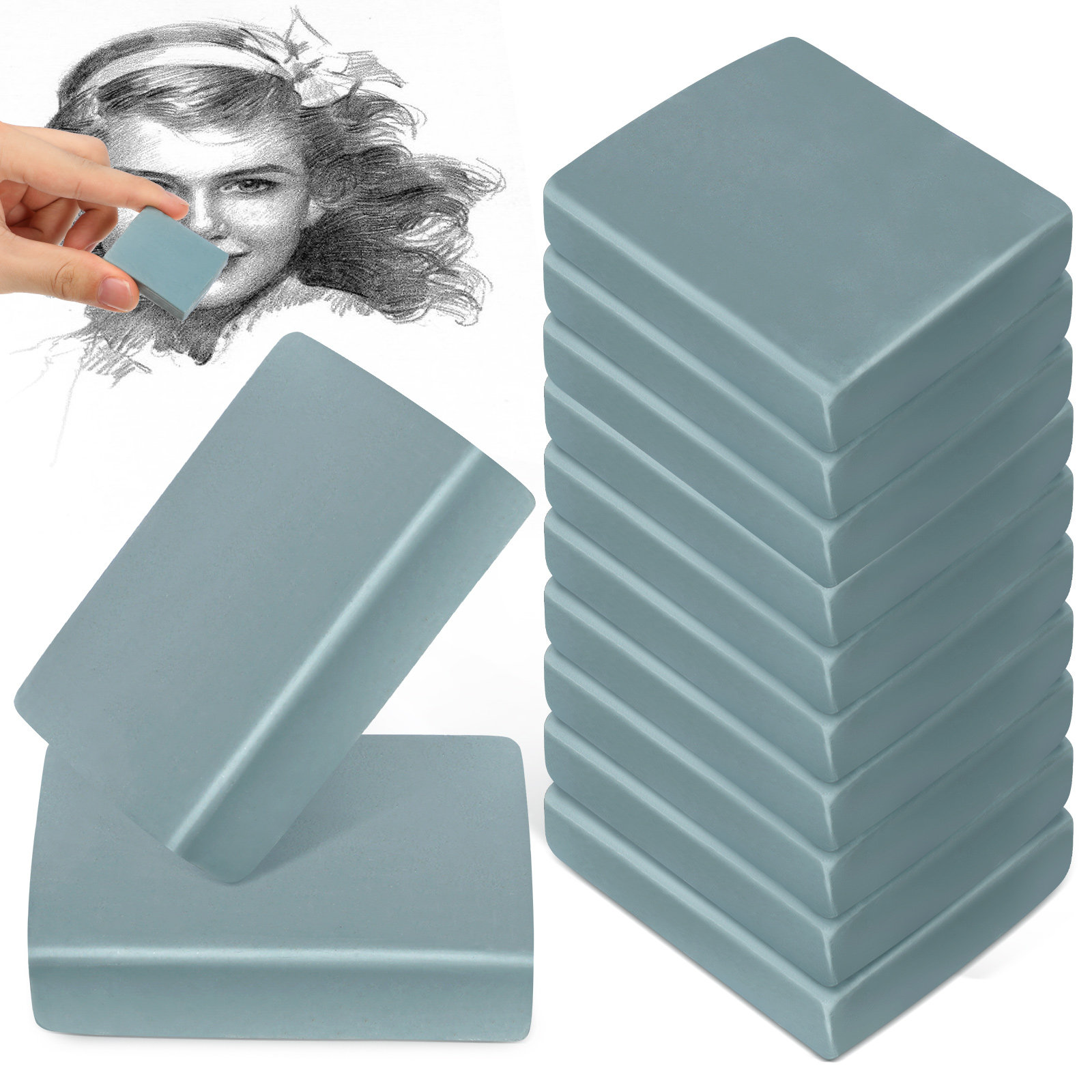 12Pcs Penghapus Seni untuk Men - Rubber Eraser Kneaded ulasan dan harga